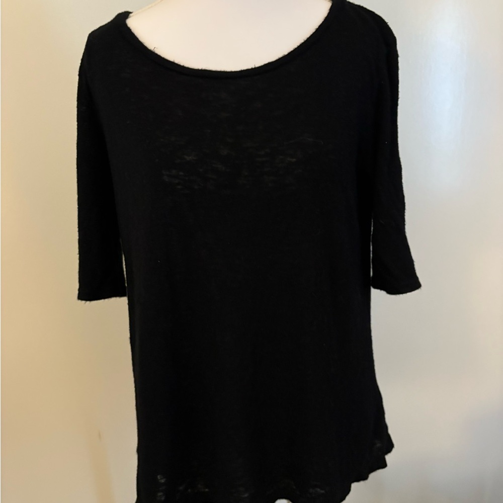 Velvet Black Short Sleeve Women's Knit Top